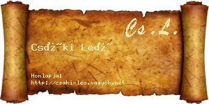Csáki Leó névjegykártya